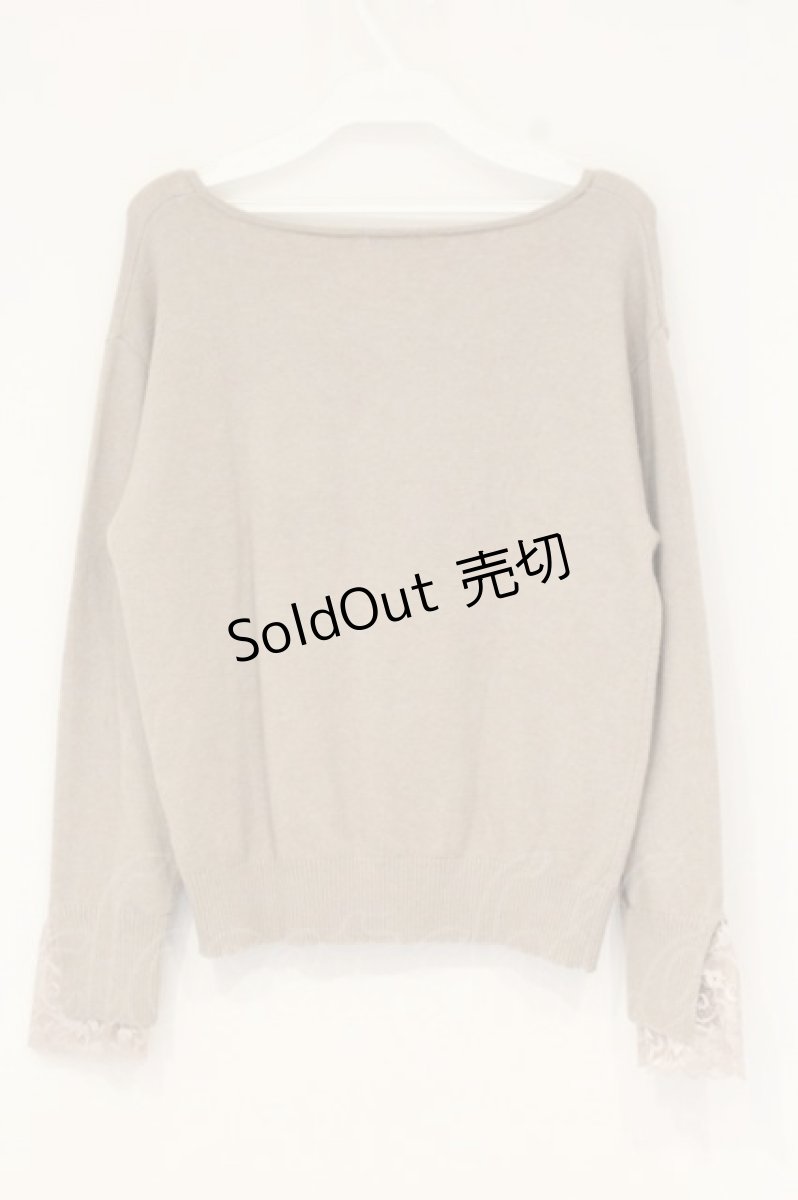 画像3: axes femme / レース配色Vネックニット M ベージュ O-26-09-11-1019-AX-TO-IG-OS (3)