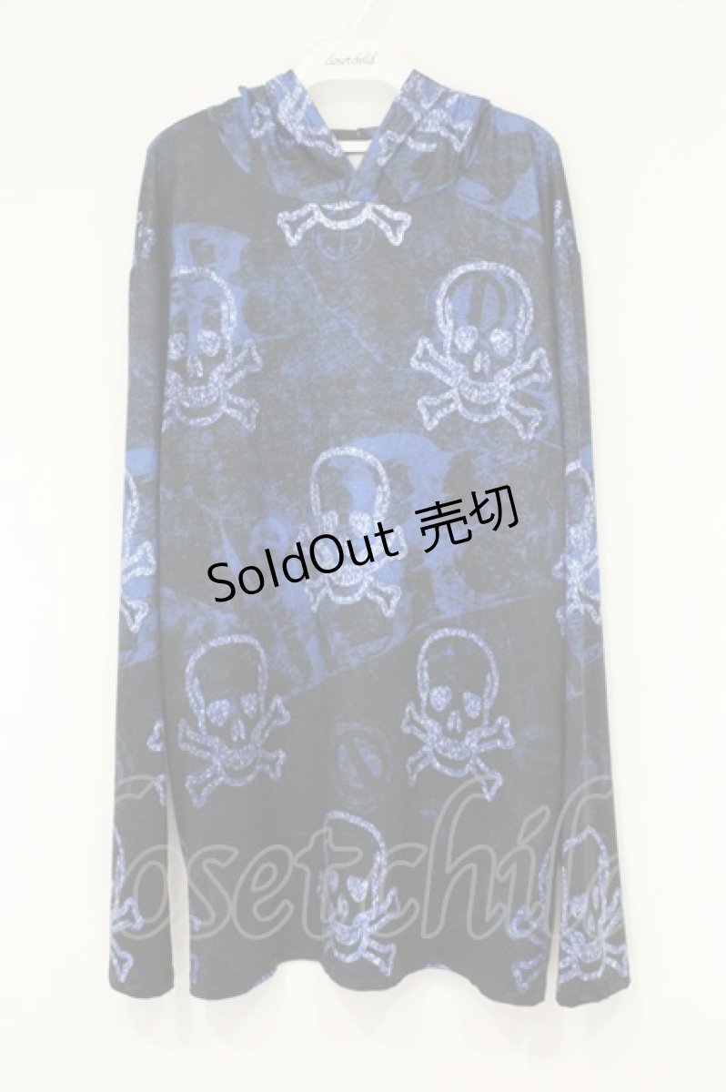 画像1: NieR Clothing / 転写パーカー F ブルー×スカル O-26-09-11-1025-PU-TO-OW-OS (1)
