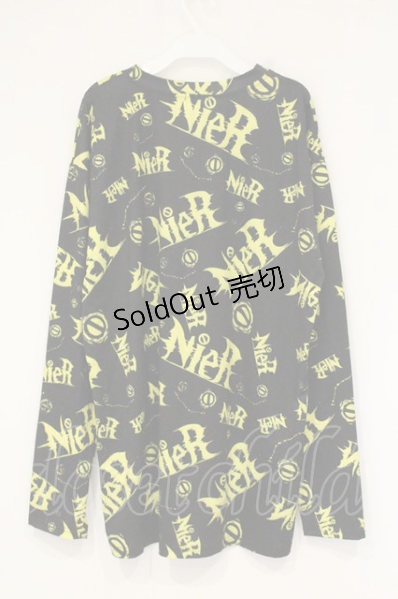 画像3: NieR Clothing / 総柄転写カットソー F ブラック×イエローロゴ O-26-09-11-1027-PU-TO-OW-OS (3)