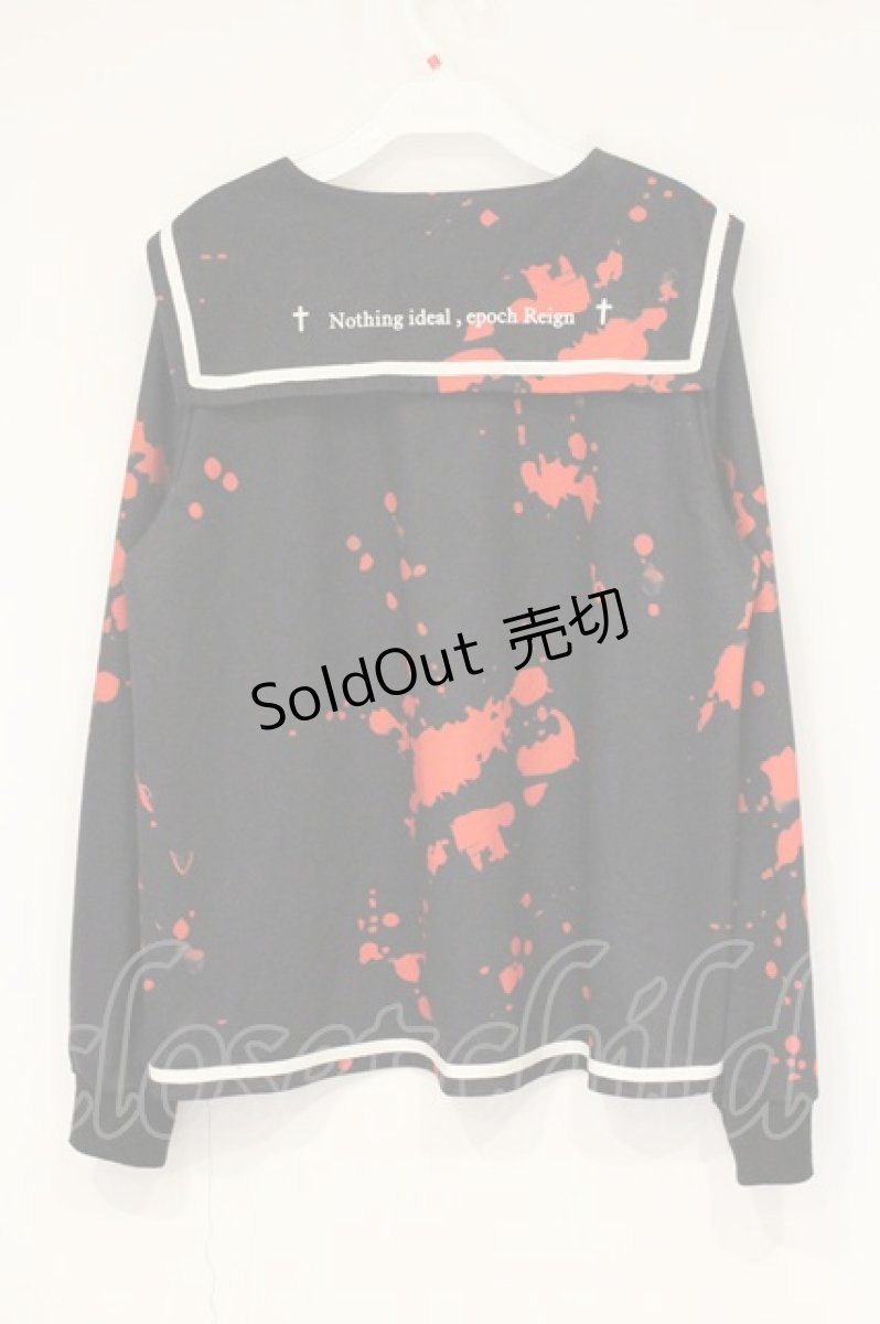 画像3: NieR Clothing / セーラー襟パーカー F クロ×レッドスプラッシュ O-26-09-11-1028-PU-TO-OW-OS (3)