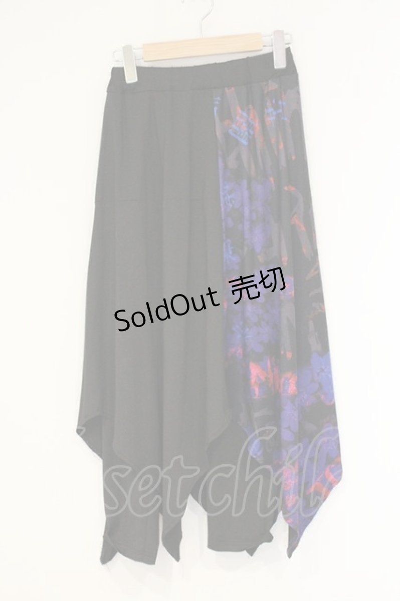 画像1: NieR Clothing / レイヤード風スカートパンツ F クロ×病みpt O-26-09-11-1029-PU-SK-OW-OS (1)