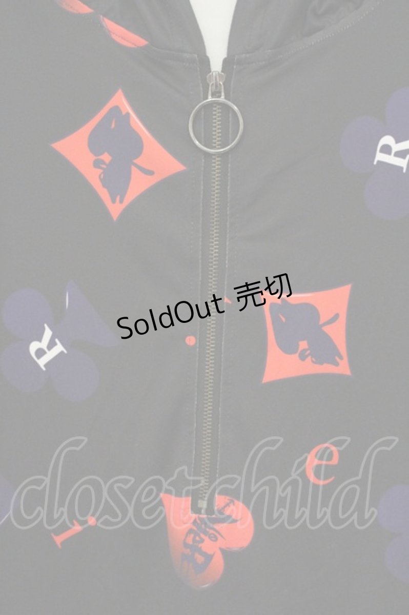 画像2: NieR Clothing / ハーフジップパーカー F ブラック×トランプアイコン O-26-09-11-1030-PU-TO-OW-OS (2)