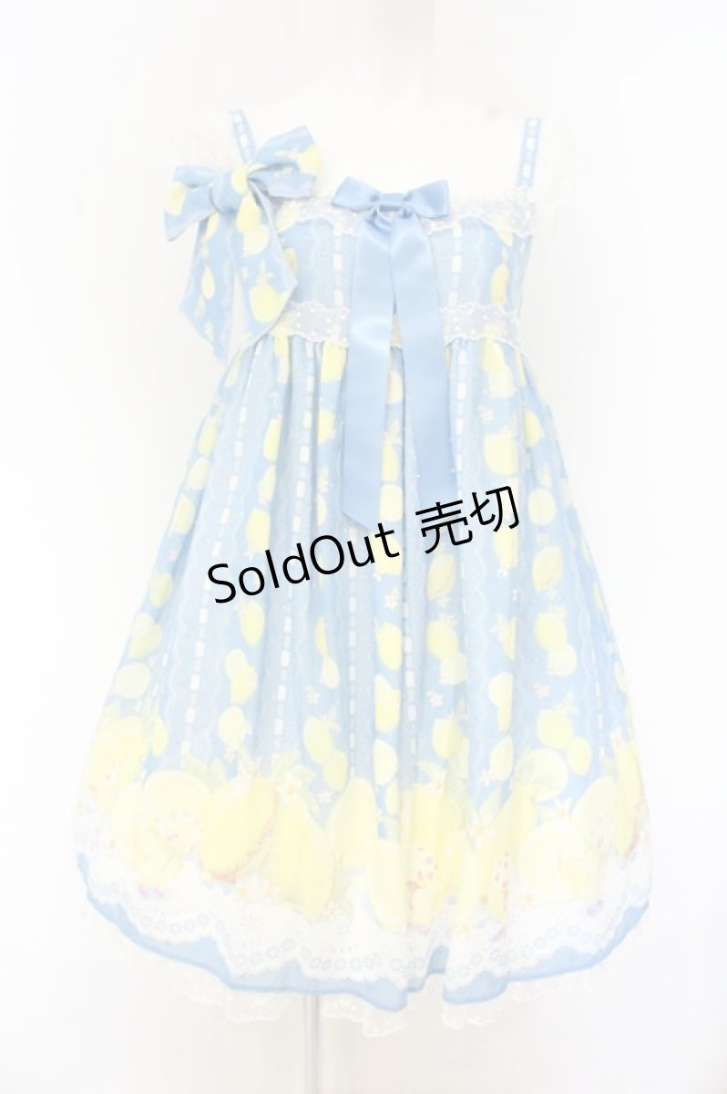 画像1: Angelic Pretty / Fruity LemonジャンパースカートSet  ブルー O-26-09-11-005-AP-OP-OW-OS (1)