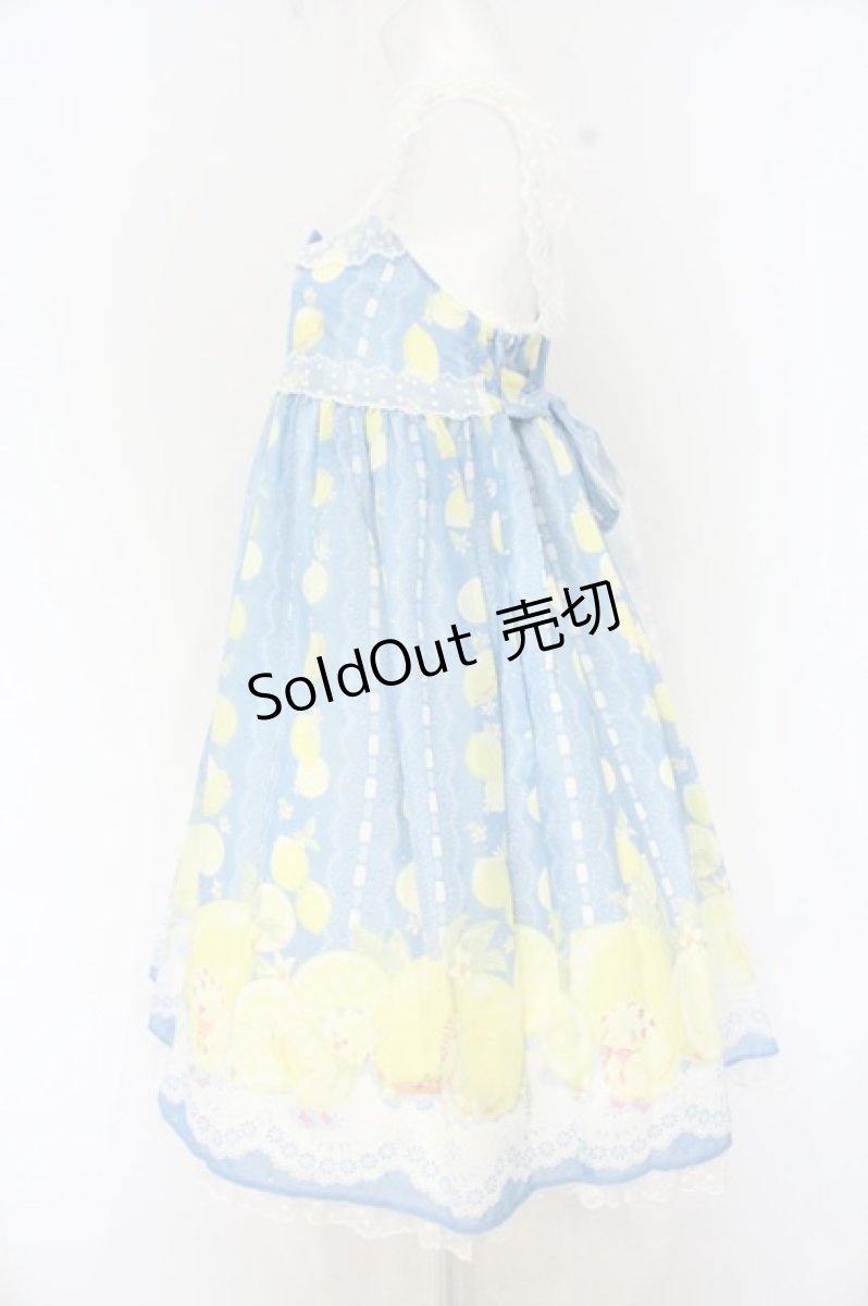 画像4: Angelic Pretty / Fruity LemonジャンパースカートSet  ブルー O-26-09-11-005-AP-OP-OW-OS (4)