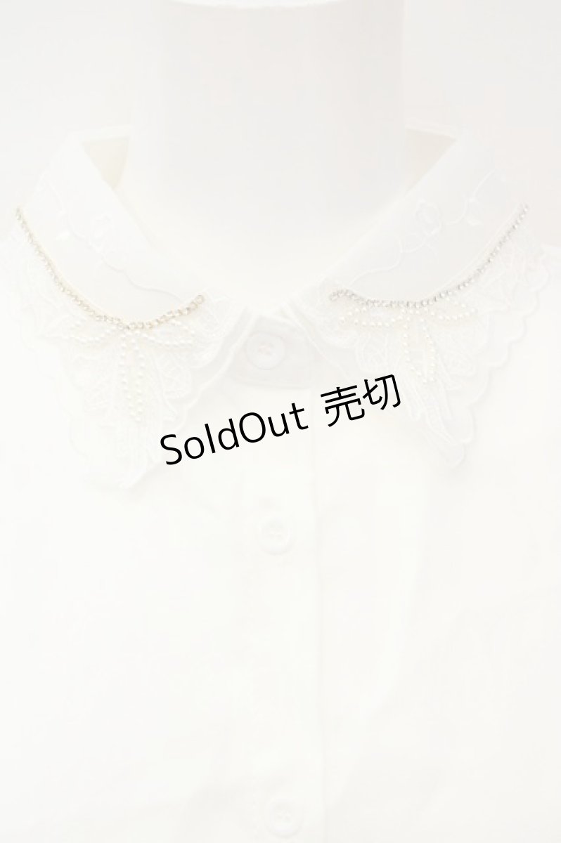 画像2: axes femme / ビーズデザインつけ襟  シロ O-26-09-12-054-AX-ZA-OW-OS (2)