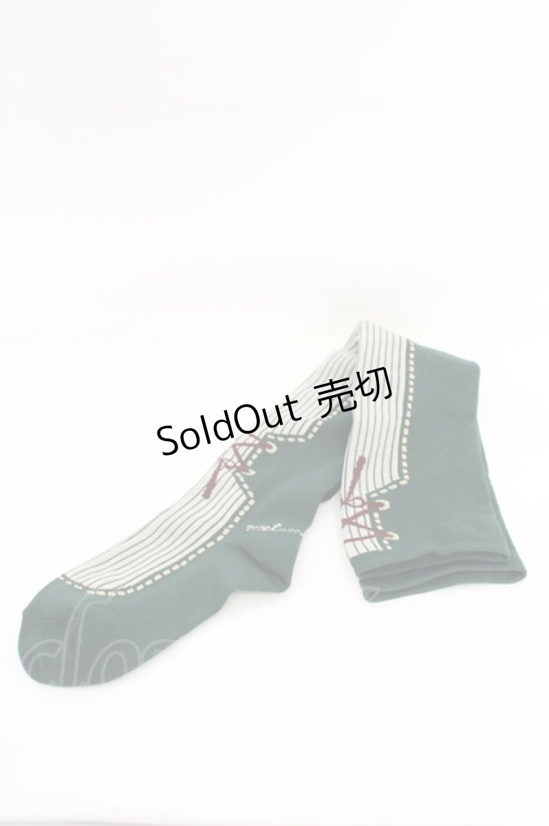 画像1: metamorphose / ピンストライプオーバーニー  グリーン O-26-09-12-013-ME-ZA-OW-OS (1)