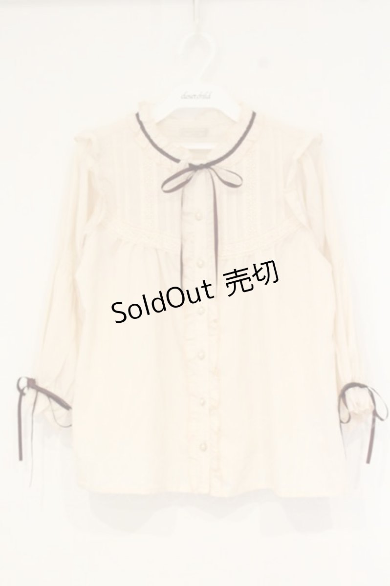 画像1: axes femme POETIQUE / フリルボリューム袖ブラウス M キナリ O-26-09-14-001-AX-BL-OW-OS (1)
