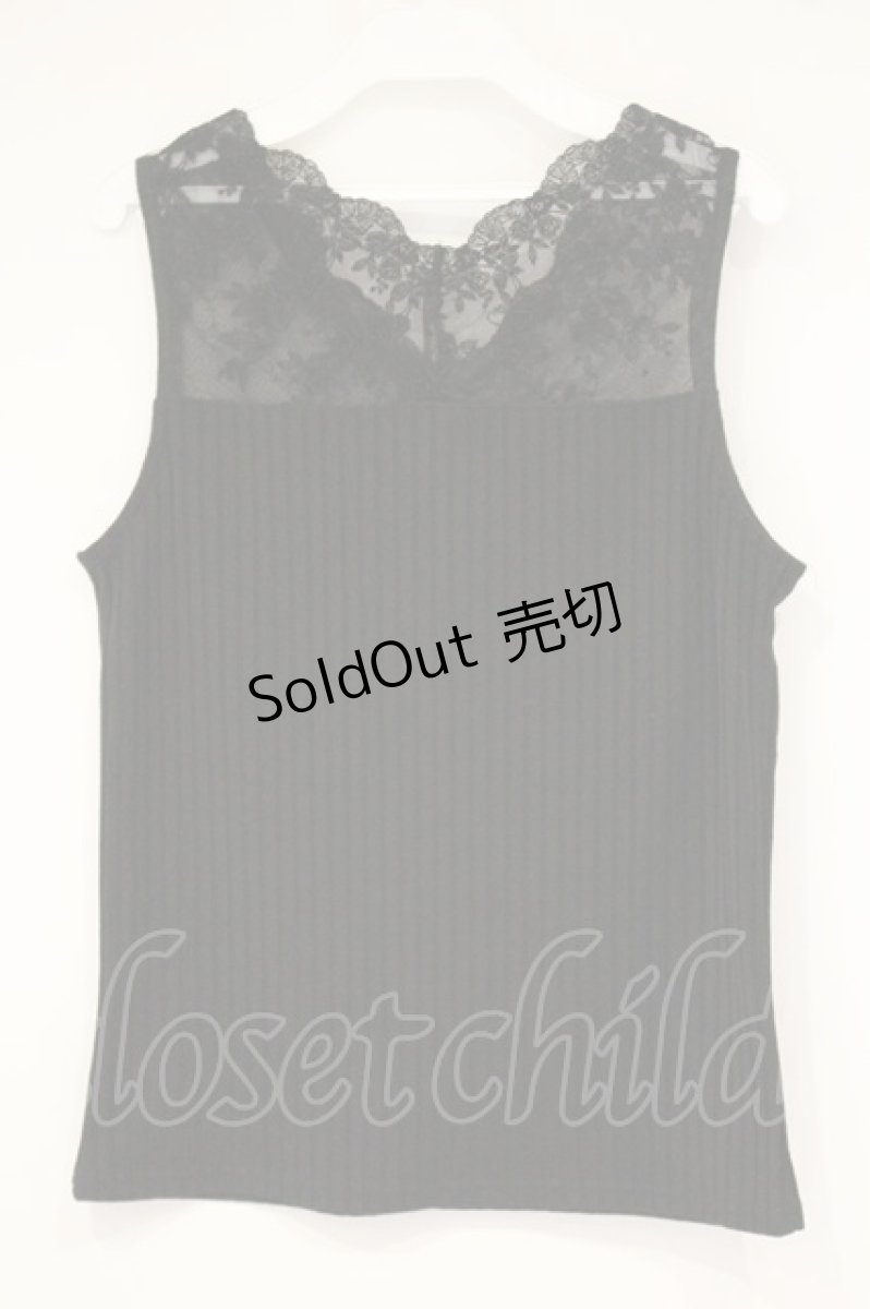 画像3: axes femme / 繊細レースタンクトップ M クロ O-26-09-14-032-AX-TO-OW-OS (3)