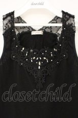 画像2: axes femme / ビジュー×レースタンクトップ M クロ O-26-09-14-034-AX-TO-OW-OS (2)