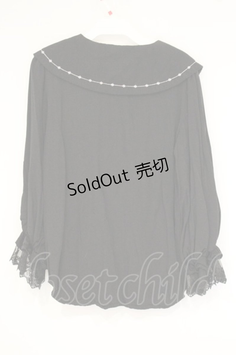 画像3: axes femme POETIQUE / 襟刺繍ボリューム袖ブラウス M クロ O-26-09-14-036-AX-BL-OW-OS (3)