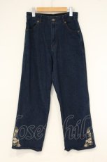 画像1: axes femme / フラワー刺繍裏ゴムデニムパンツ L インディゴ O-26-09-14-042-AX-PA-OW-OS (1)