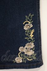 画像2: axes femme / フラワー刺繍裏ゴムデニムパンツ L インディゴ O-26-09-14-042-AX-PA-OW-OS (2)