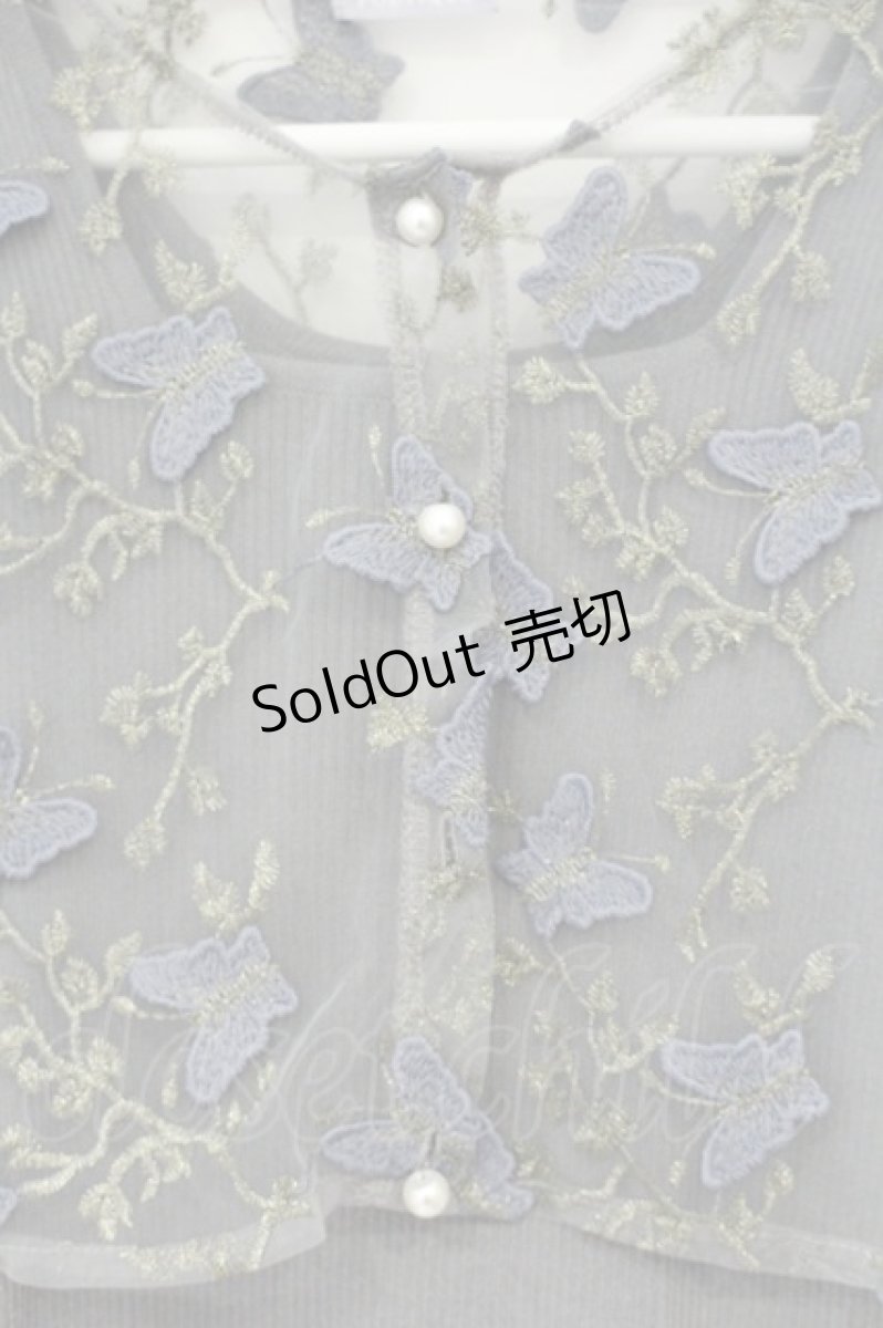 画像2: axes femme POETIQUE / 立体蝶ブラウス×タンクセット M グレー O-26-09-14-047-AX-BL-OW-OS (2)