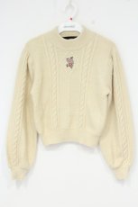 画像1: an another angelus / カメオ風ローズ刺繍ニットプルオーバー  アイボリー O-26-09-14-054-CA-TO-IG-OS (1)