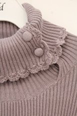 画像2: PINK HOUSE / ロゴ刺繍リブニット  ラベンダー O-26-09-14-066-LO-TO-IG-OS (2)