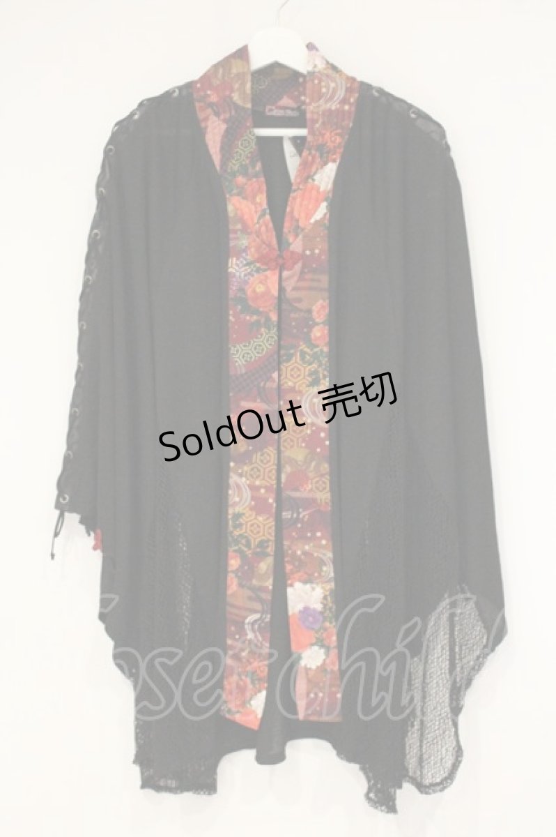 画像1: Qutie Frash / メッシュポンチョ  ブラック×レッド O-26-09-14-069-QU-TO-IG-OS (1)