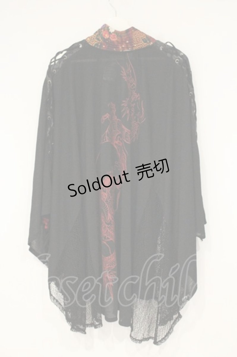 画像4: Qutie Frash / メッシュポンチョ  ブラック×レッド O-26-09-14-069-QU-TO-IG-OS (4)
