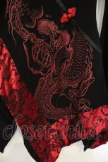 画像3: Qutie Frash / レースアップチャイナカットソー  レッド×ブラック O-26-09-14-070-QU-TO-IG-OS (3)