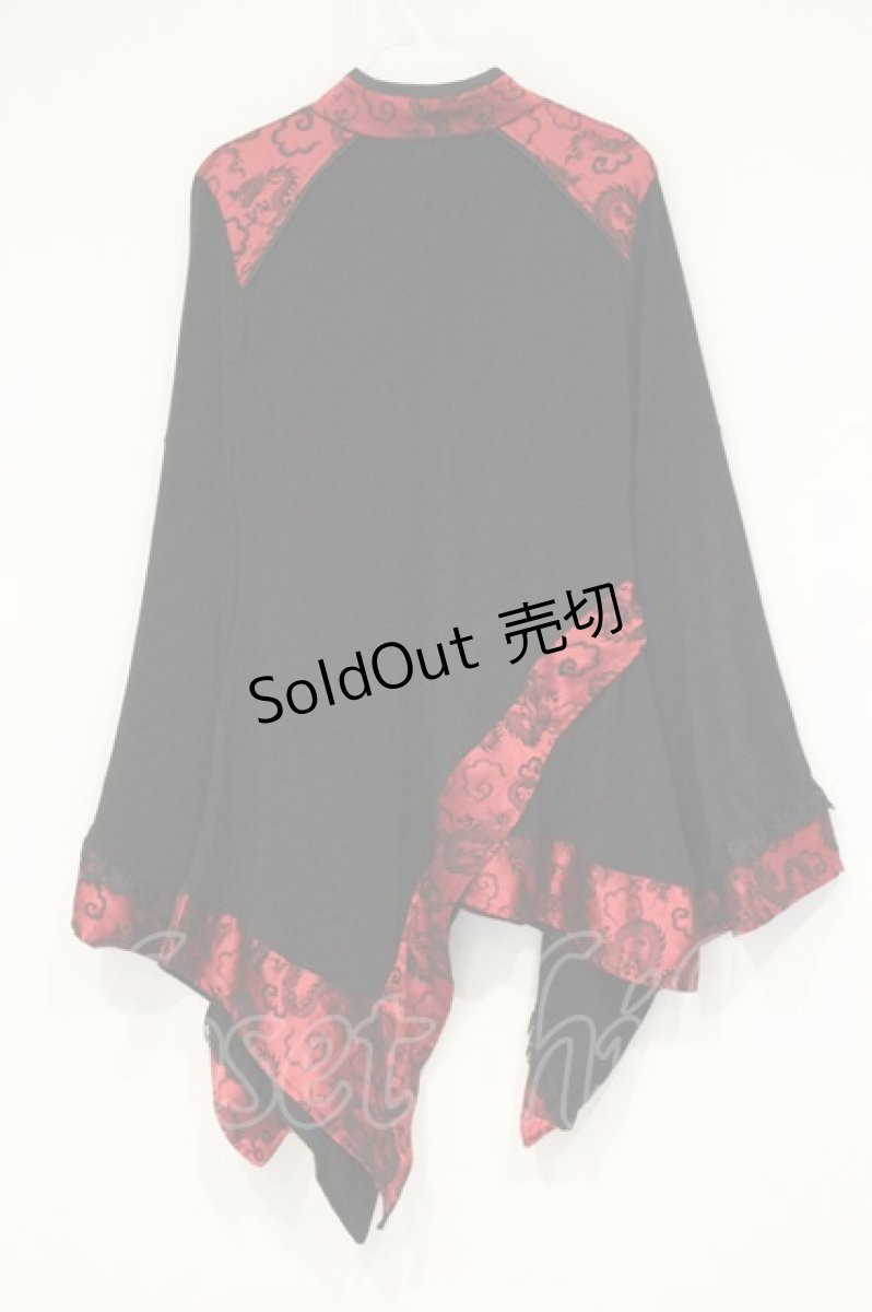 画像5: Qutie Frash / レースアップチャイナカットソー  レッド×ブラック O-26-09-14-070-QU-TO-IG-OS (5)