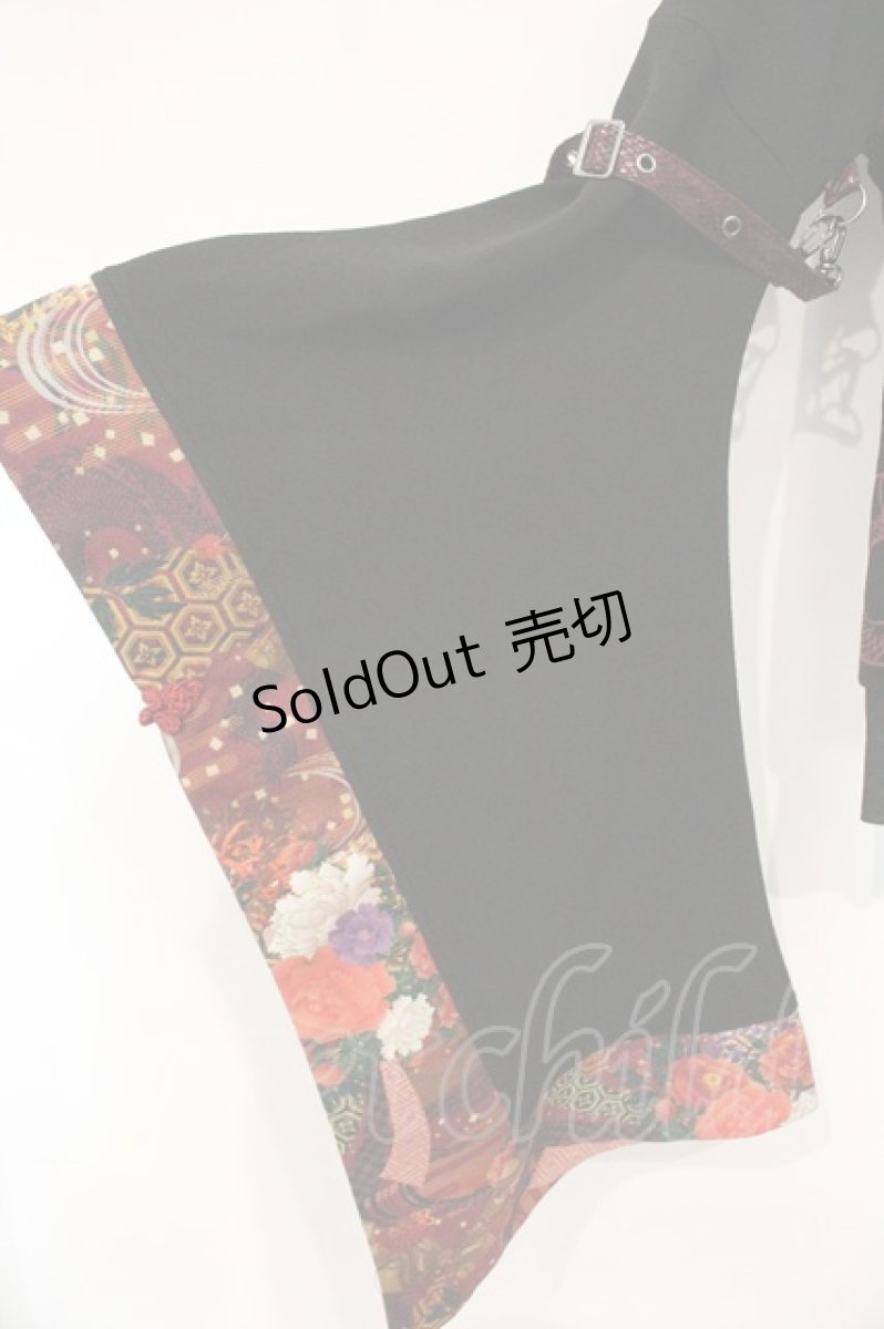 画像3: Qutie Frash / 着物袖ジップパーカー  ブラック×レッド O-26-09-14-074-QU-TO-IG-OS (3)