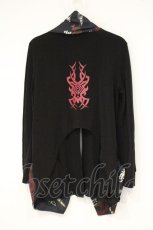 画像4: Qutie Frash / レイヤードジレ風カーディガン  ブラック×和柄 O-26-09-14-076-QU-TO-IG-OS (4)