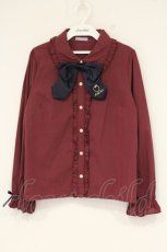 画像1: axes femme kawaii / りんご刺繍ブラウス M ワイン O-26-09-14-2037-AX-BL-OW-OS (1)