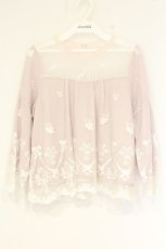 画像1: axes femme POETIQUE / リボンブーケレースブラウス M ピンク O-26-09-14-2039-AX-TO-OW-OS (1)