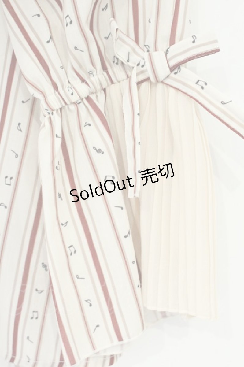 画像3: axes femme POETIQUE / 音符レジメストライプブラウス M キナリ O-26-09-14-2043-AX-BL-OW-OS (3)