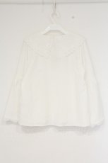 画像4: axes femme / 刺繍入りビッグカラーブラウス M シロ O-26-09-14-2051-AX-BL-OW-OS (4)