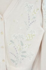 画像2: axes femme / ミモザ刺繍ニットカーディガン M キナリ O-26-09-14-2052-AX-TO-OW-OS (2)
