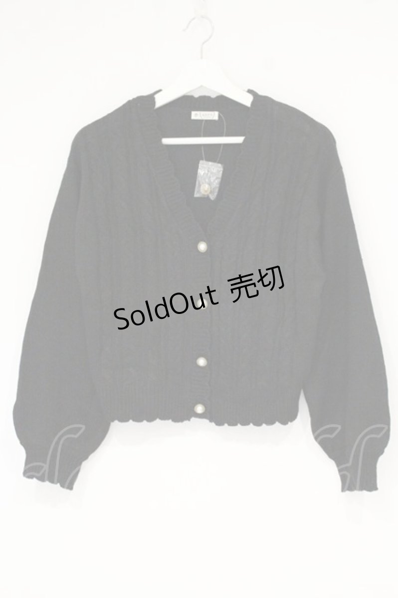 画像1: axes femme / パールボタンニットカーディガン F クロ O-26-09-14-2054-AX-TO-OW-OS (1)