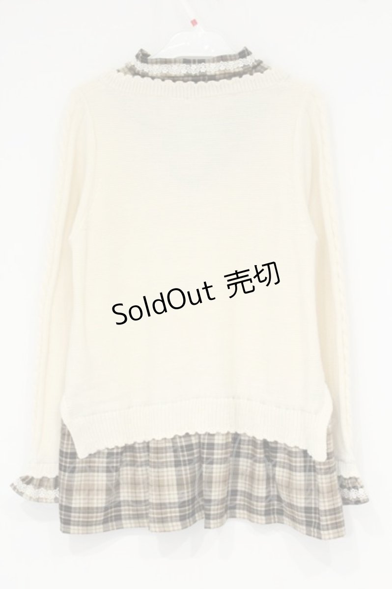 画像3: axes femme / ケーブルニットドッキングシャツ M ブラウン×ベージュ O-26-09-14-2061-AX-TO-OW-OS (3)
