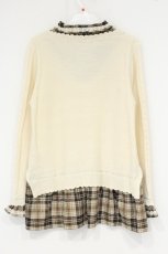 画像3: axes femme / ケーブルニットドッキングシャツ M ブラウン×ベージュ O-26-09-14-2061-AX-TO-OW-OS (3)