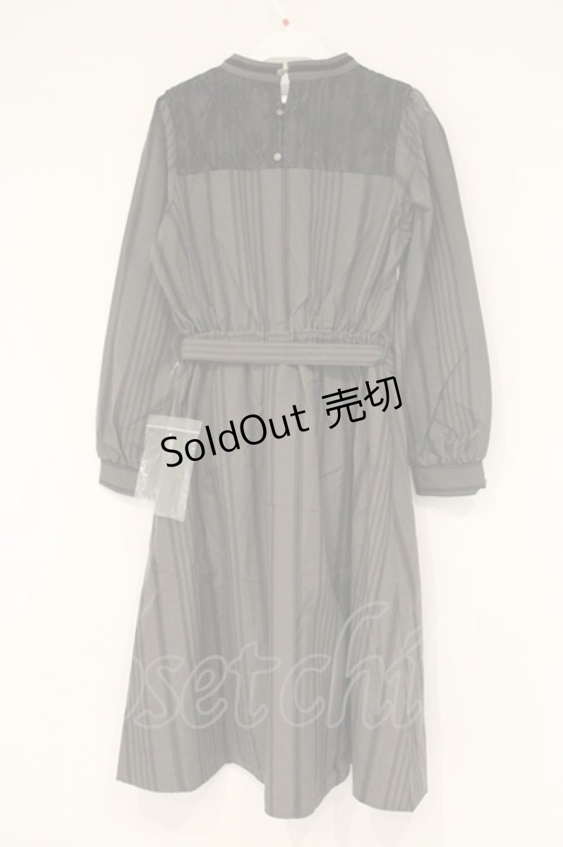 画像3: axes femme / ナポレオン風ハイネックワンピース M チャコール O-26-09-14-2065-AX-OP-OW-OS (3)