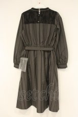 画像3: axes femme / ナポレオン風ハイネックワンピース M チャコール O-26-09-14-2065-AX-OP-OW-OS (3)
