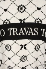 画像2: TRAVAS TOKYO / ロゴ総柄ジャガードニットプルオーバー F ホワイト×ブラック O-26-09-14-2096-PU-TO-OW-OS (2)