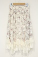 画像1: axes femme / フローラルレースイレヘムスカート F キナリ O-26-09-14-2102-AX-SK-OW-OS (1)