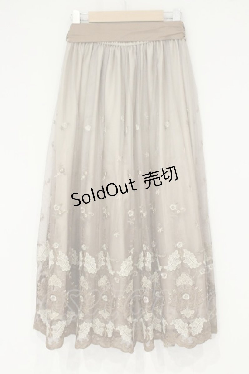 画像3: axes femme / グラデチュール刺繍スカート M ブラウン O-26-09-14-2103-AX-SK-OW-ZT088 (3)