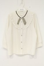 画像1: axes femme / カメオブローチ付シフォンブラウス【カメオブローチ欠品】 F キナリ O-26-09-14-2108-AX-BL-OW-OS (1)
