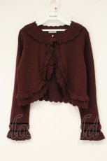 画像1: axes femme / フリルニットボレロ F ワイン O-26-09-14-2109-AX-TO-OW-OS (1)