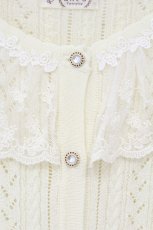 画像2: axes femme / フリルレースニットカーディガン F イエロー O-26-09-14-2112-AX-TO-OW-OS (2)