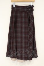 画像1: axes femme / ベルト付チェック柄ロングスカート F ワイン O-26-09-14-2120-AX-SK-OW-OS (1)