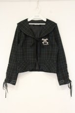 画像1: PEACE NOW / スカル刺繍セーラージャケットボレロ M グリーン O-26-09-14-2121-PU-JA-OW-OS (1)