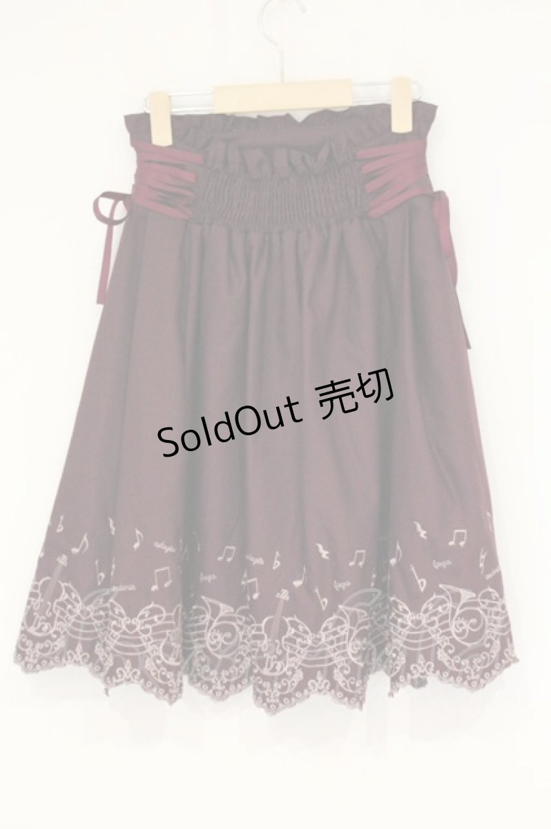 画像4: axes femme POETIQUE / 楽器スカラップ刺繍スカート M ワイン O-26-09-14-2013-AX-SK-OW-OS (4)