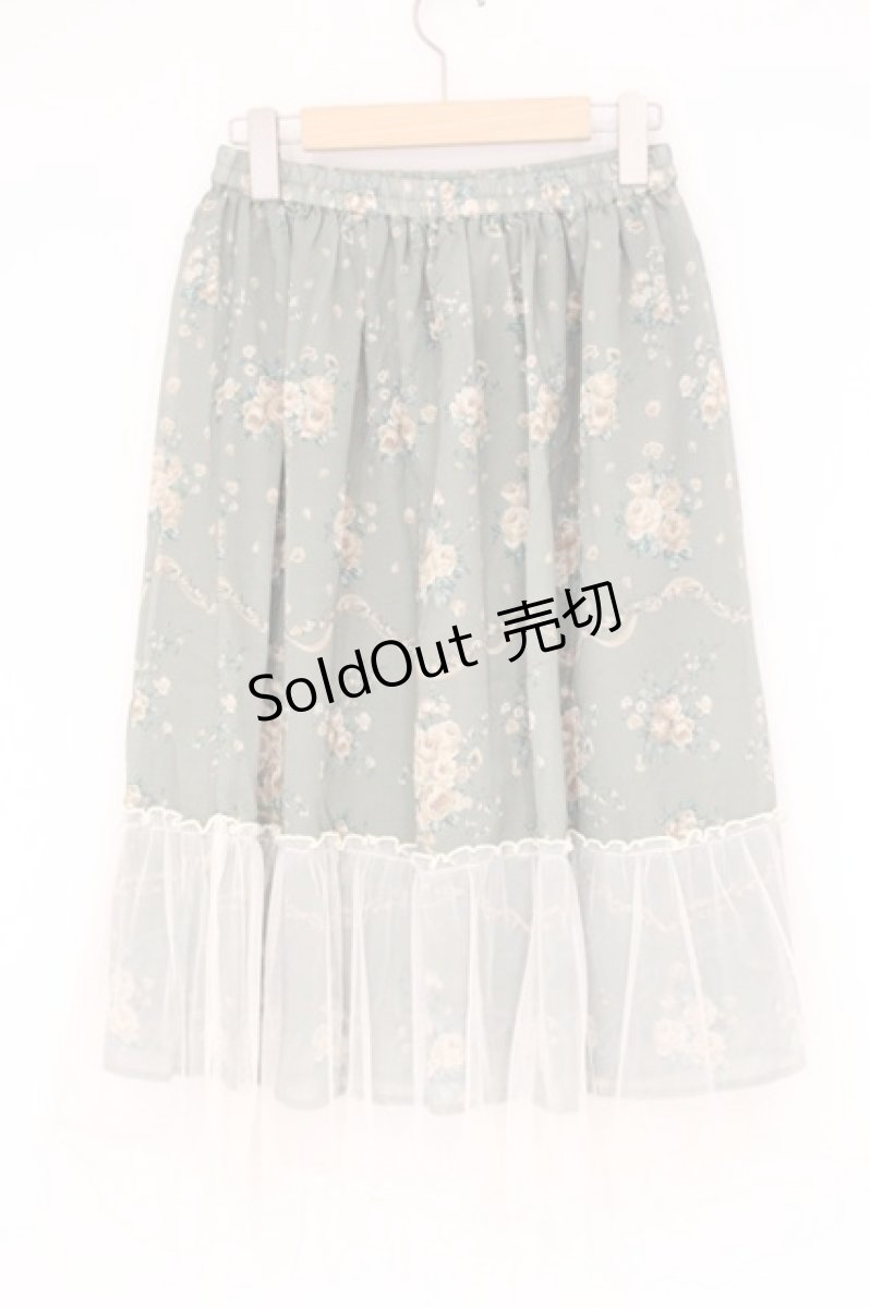 画像3: axes femme / チュール配色ブーケスカート M グリーン O-26-09-14-2023-AX-SK-OW-OS (3)