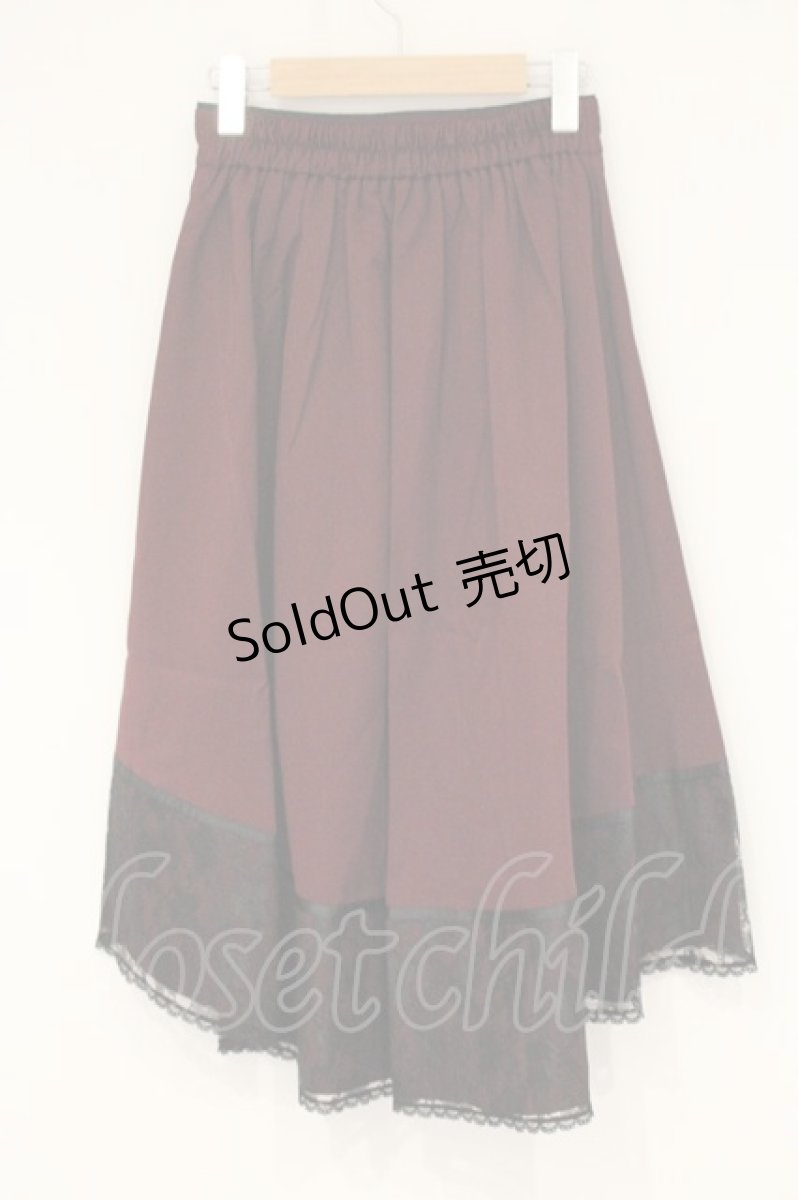 画像3: axes femme / 薔薇刺繍バイカラースカート F ワイン O-26-09-14-2024-AX-SK-OW-OS (3)