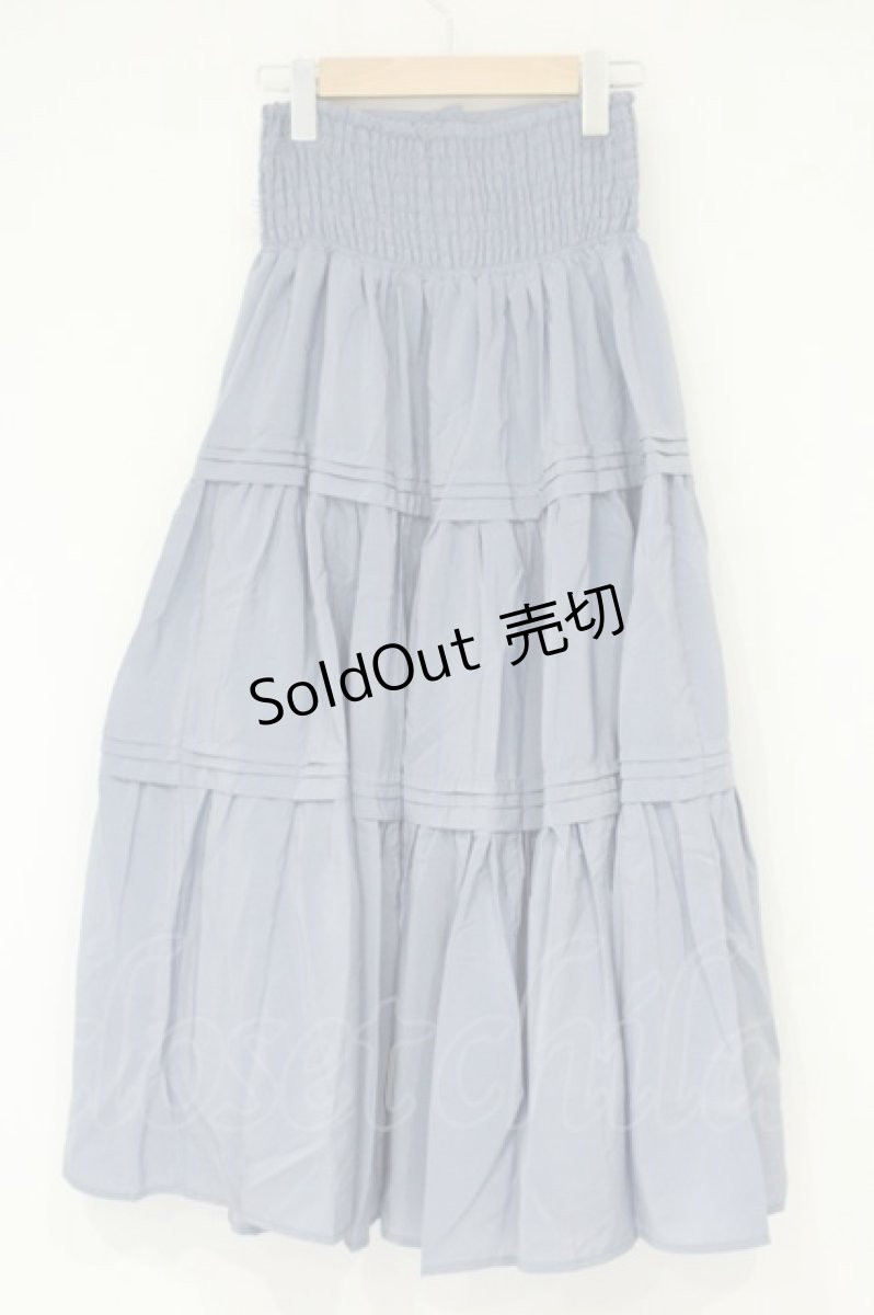画像3: axes femme POETIQUE / ハイウエストティアードスカート M 公式展開色グレー（ブルー） O-26-09-14-2026-AX-SK-OW-OS (3)