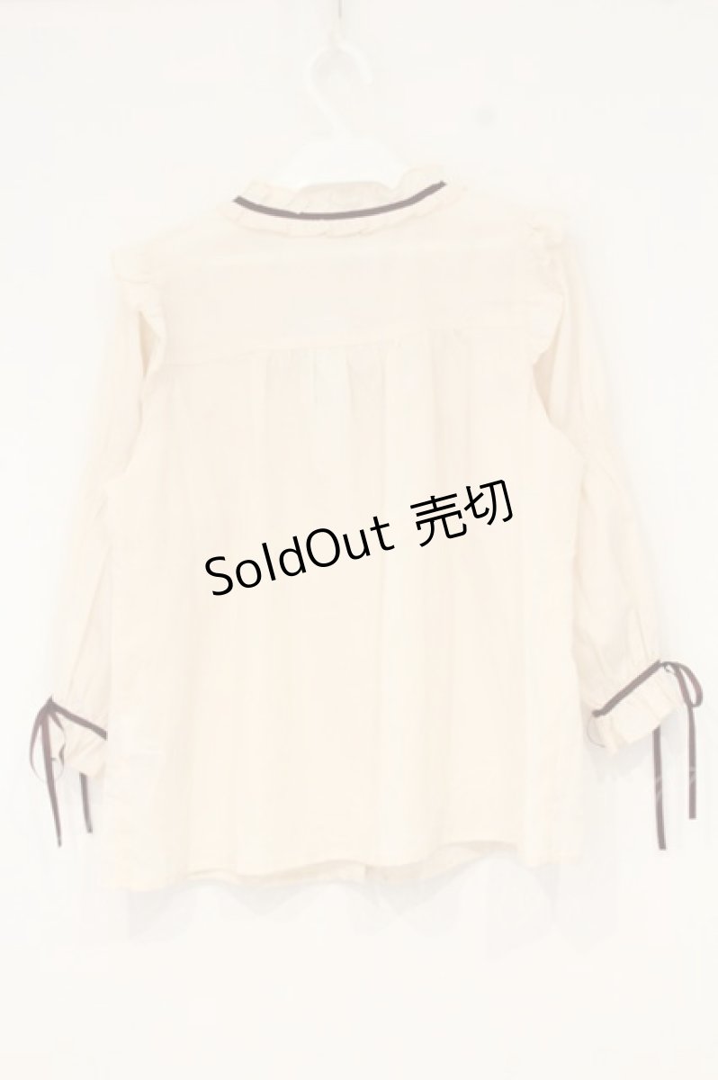 画像3: axes femme POETIQUE / フリルボリューム袖ブラウス M キナリ O-26-09-14-001-AX-BL-OW-OS (3)