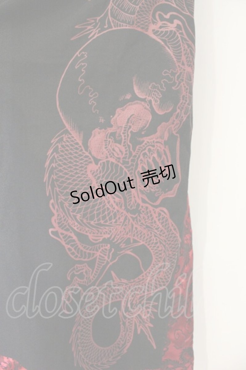 画像4: Qutie Frash / 和柄プリーツフラップミニスカート  ブラック×レッド O-26-09-14-089-QU-SK-IG-OS (4)