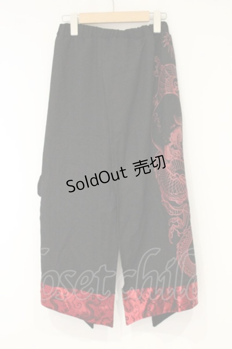 画像5: Qutie Frash / 和柄プリーツフラップミニスカート  ブラック×レッド O-26-09-14-089-QU-SK-IG-OS (5)